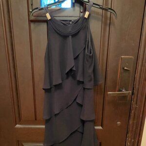 Style & Co Black Layered Ruffled Cocktail Dress